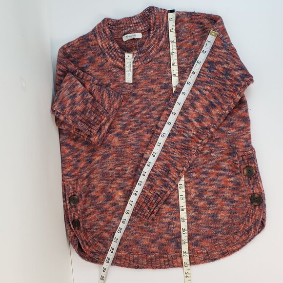 Madewell Sweater XXS Multicolor Blues Rust Orange Wool Acrylic Womens Knit NWT - Picture 13 of 16